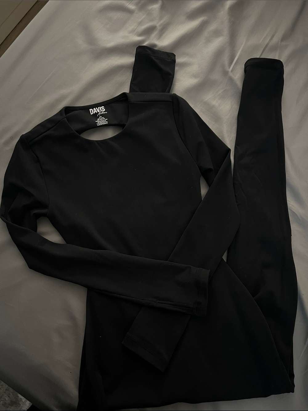 Backless Long Sleeve Jumpsuit Black